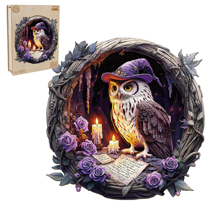 3D Witch Owl Wooden Jigsaw Puzzle