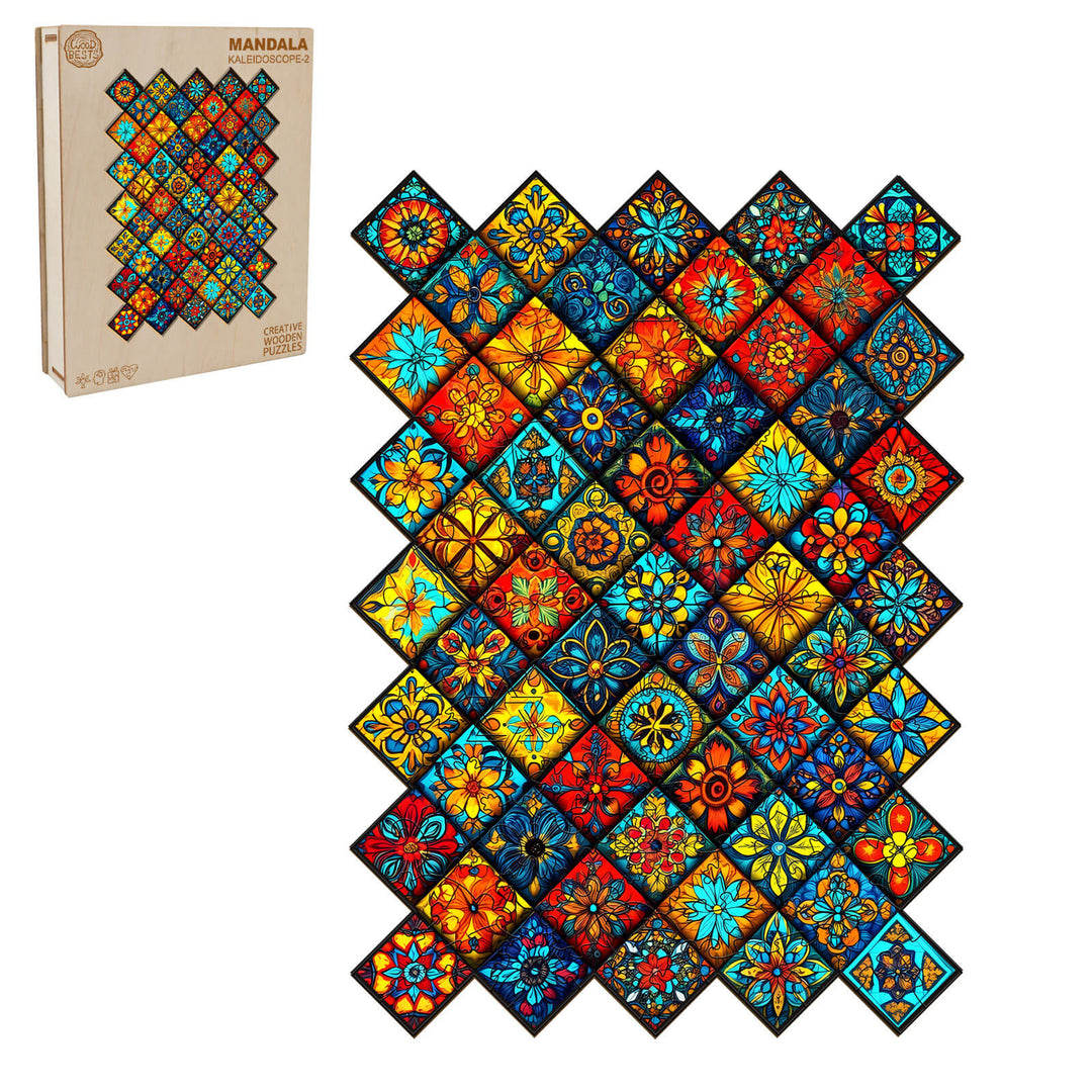 Mandala Kaleidoscope-2 Wooden Jigsaw Puzzle