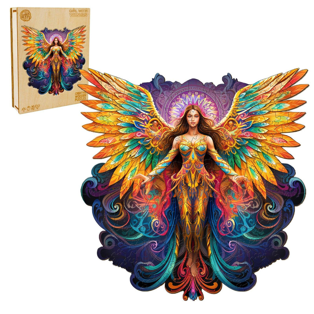 Girl with Wings Wooden Jigsaw Puzzle-Woodbests