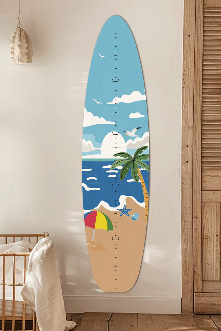 Personalized Wooden Surfboard Growth Chart Ruler Clearance Sale