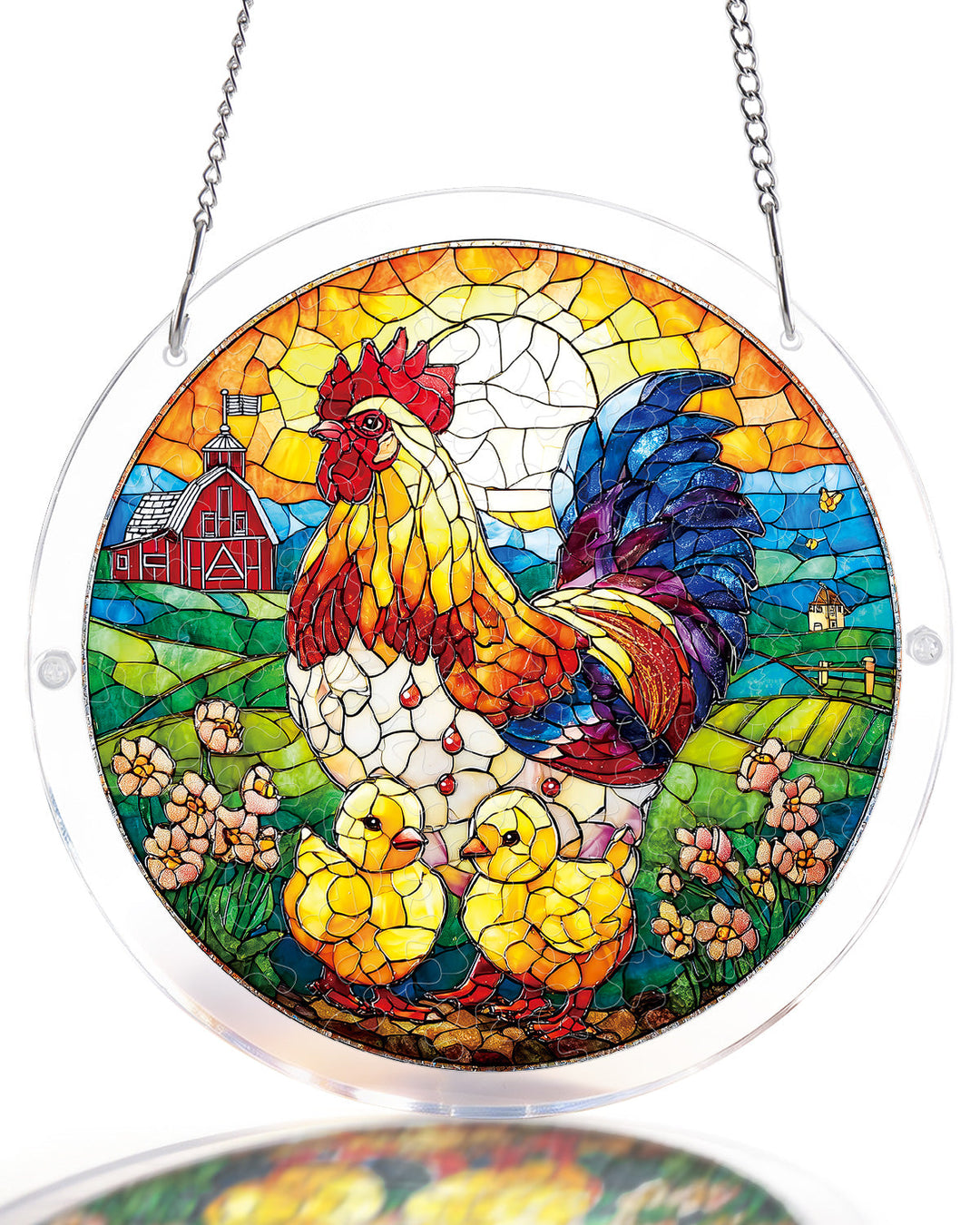 Acrylic Jigsaw Puzzle Suncatcher - Golden Dawn Rooster