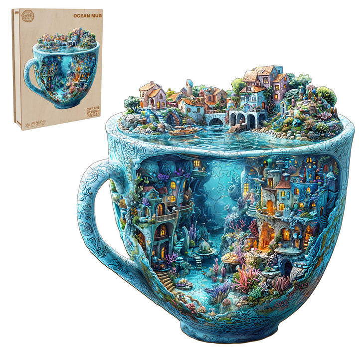 3D Ocean Mug Wooden Jigsaw Puzzle