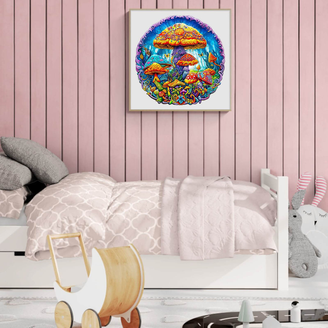 Magical mushrooms Wooden Jigsaw Puzzle