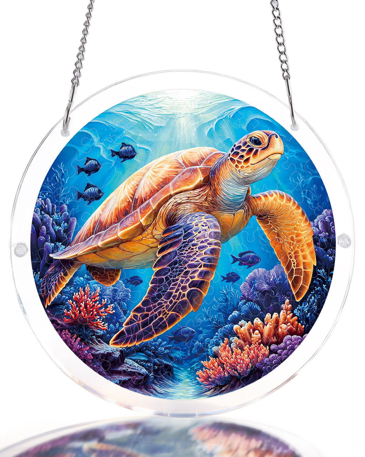 Acryl-Puzzle-Sonnenfänger – Sternenmeer-Schildkröte
