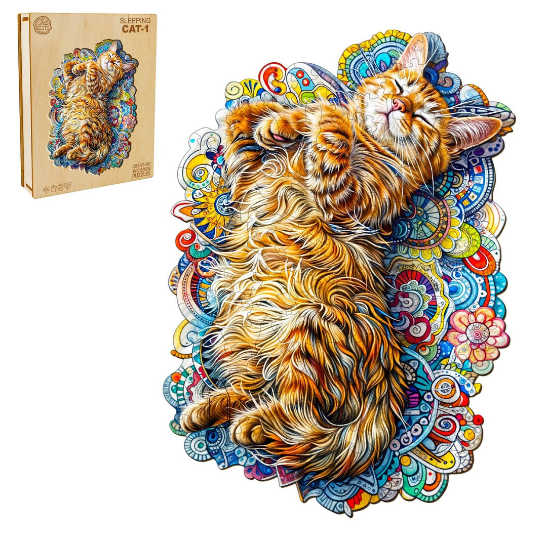 Sleeping Cat-1 Wooden Jigsaw Puzzle - Woodbests