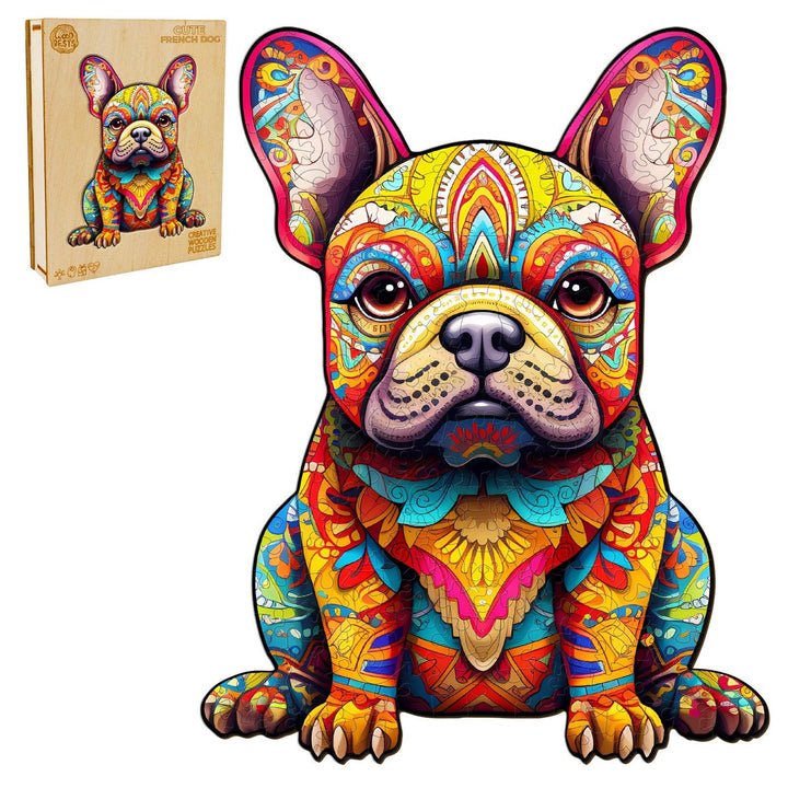 Cute French Dog Wooden Jigsaw Puzzle