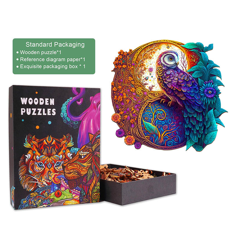 Yin Yang Eule 1 Holzpuzzle