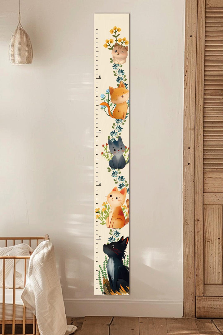 Personalized Wooden Cat Growth Chart Ruler Clearance Sale