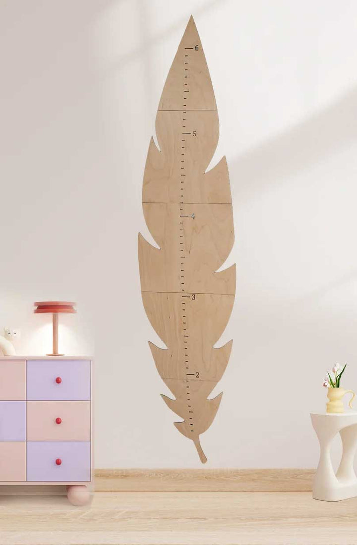 Personalized Wooden Feather Growth Chart Clearance Sale