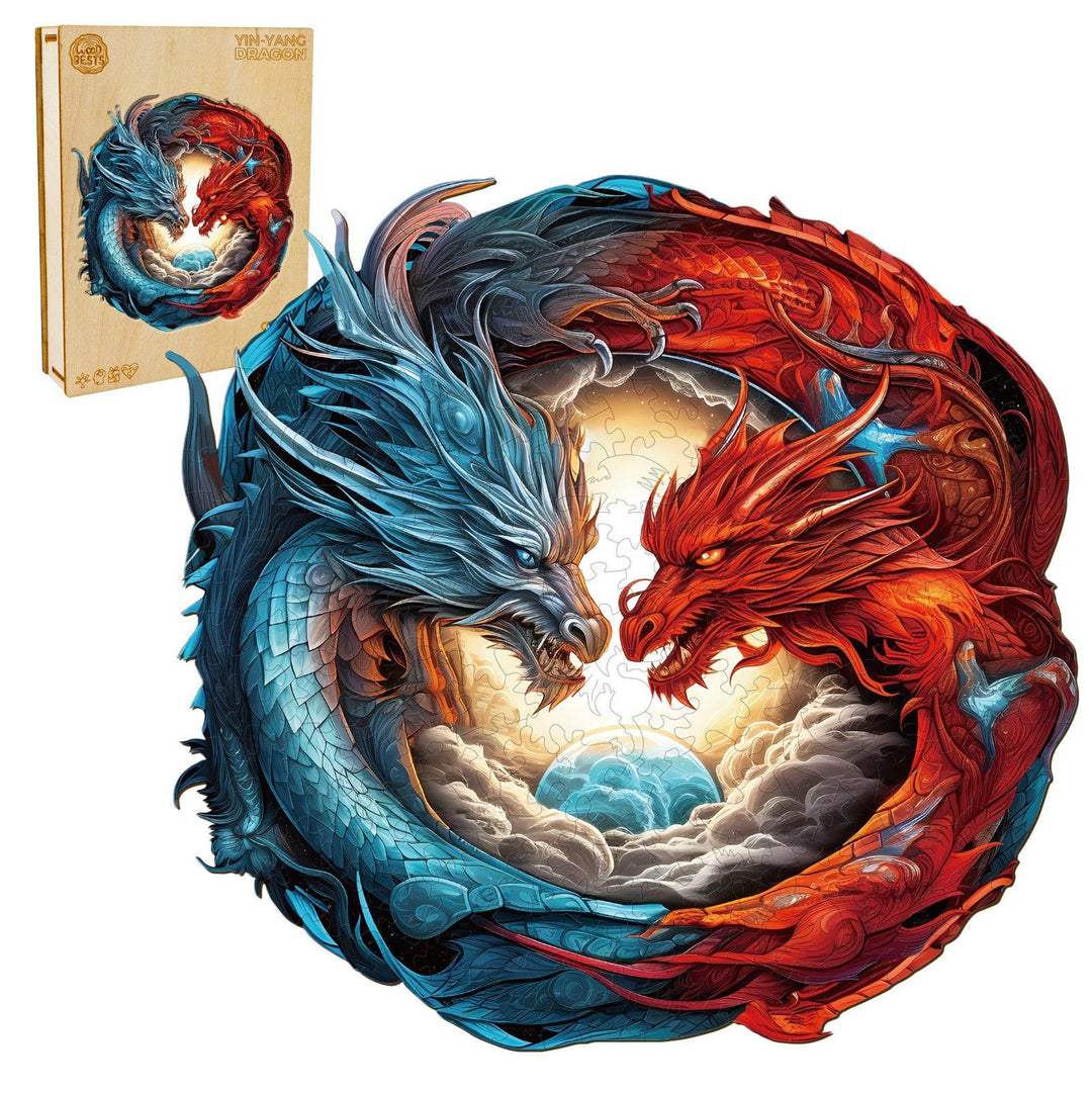 Yin-Yang Dragon Wooden Jigsaw Puzzle