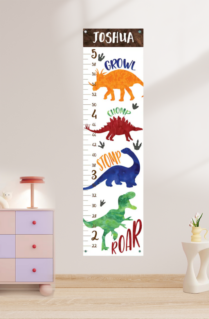 Personalized Dinosaur Hanging Canvas Height Ruler