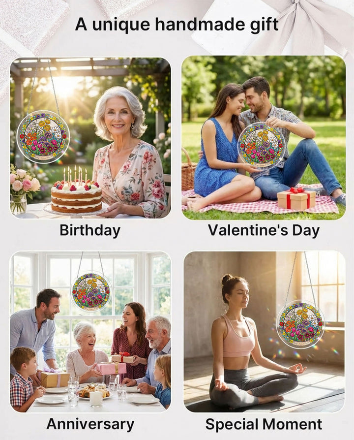 Acrylic Jigsaw Puzzle Suncatcher - Spring Blossoms