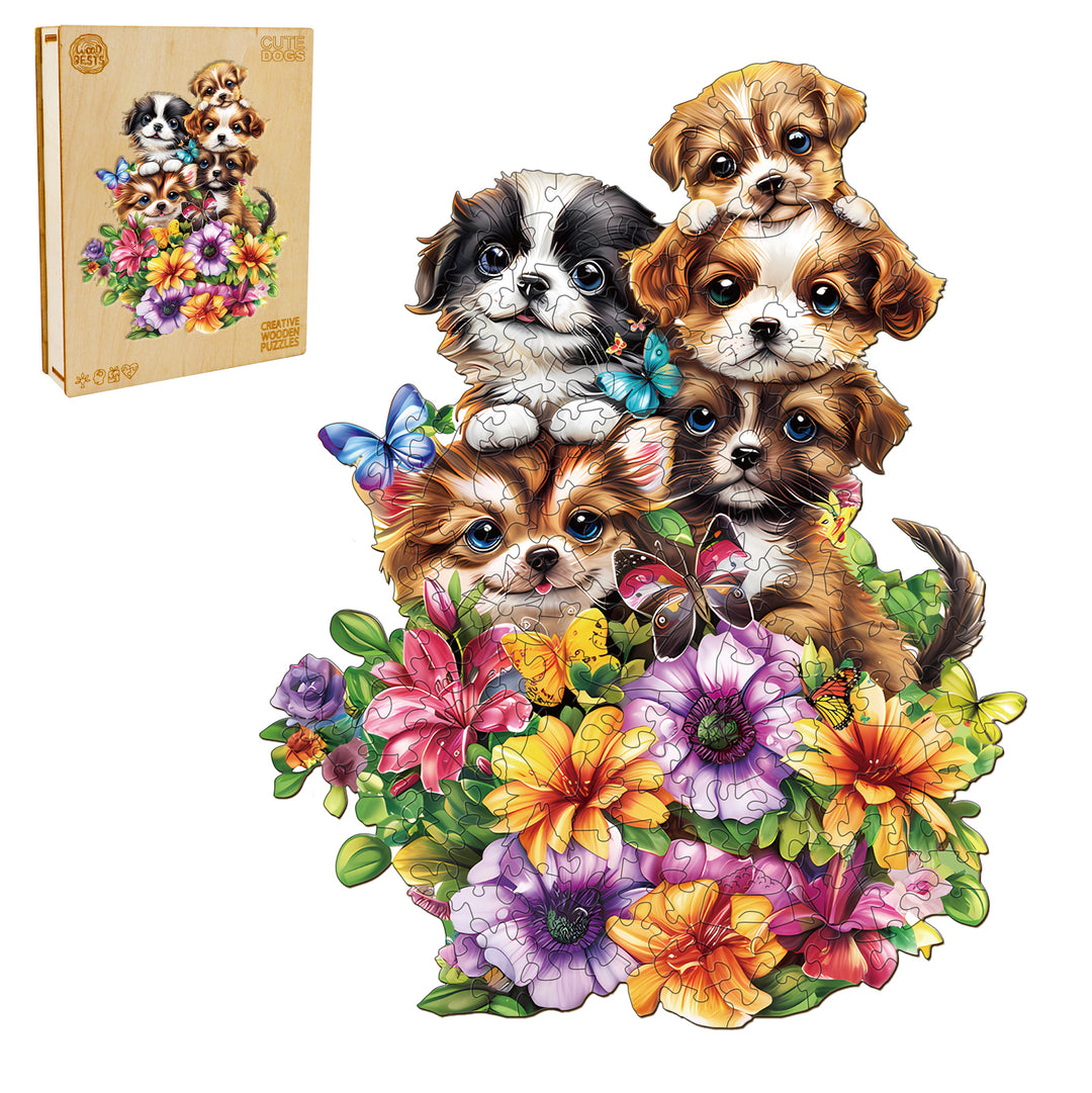 Cute Dogs Wooden Jigsaw Puzzle