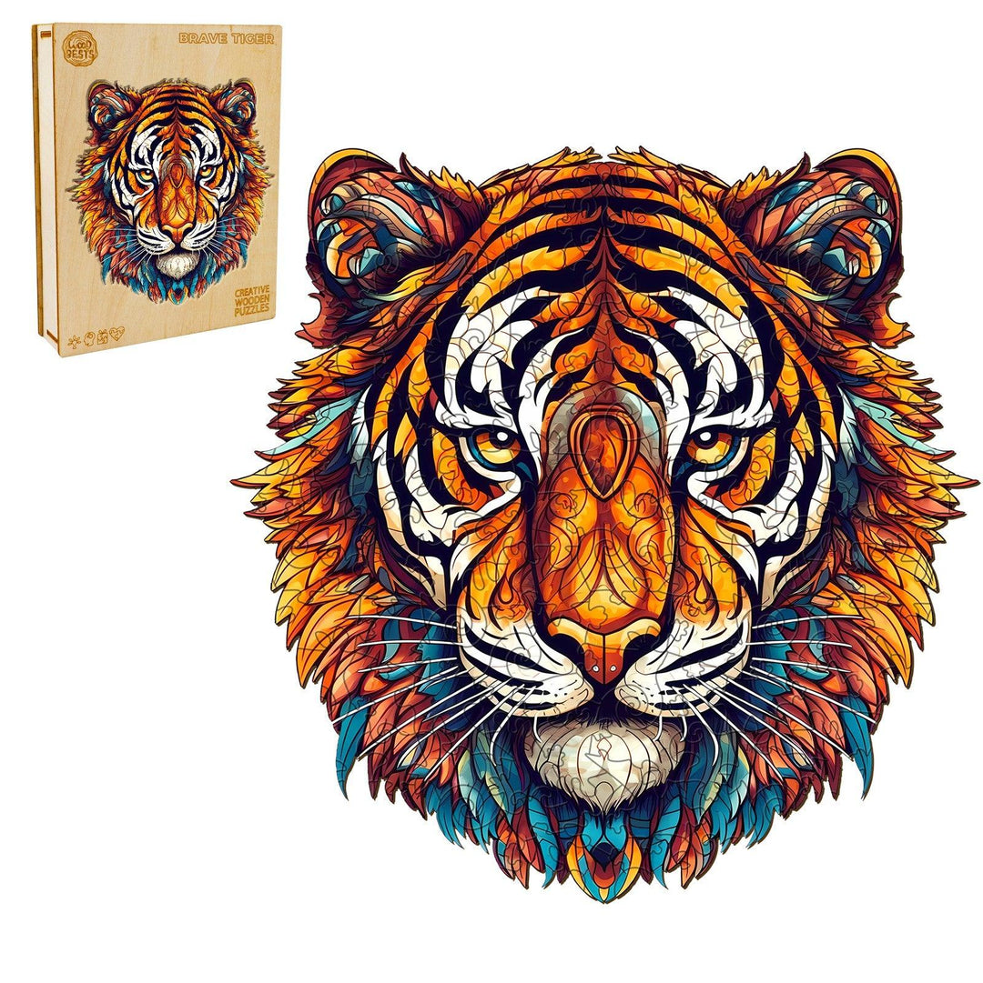 Brave Tiger Wooden Jigsaw Puzzle-Woodbests
