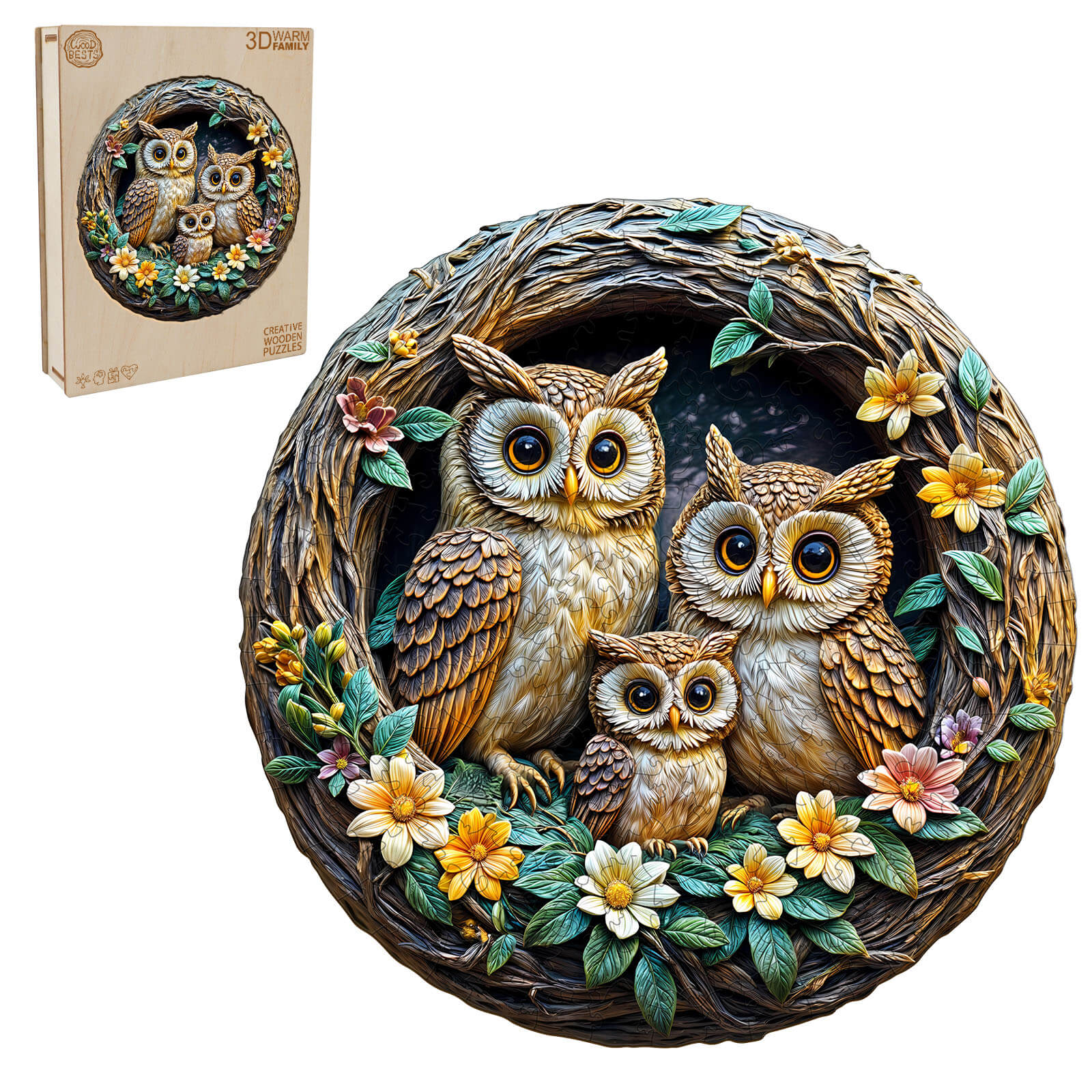 3D warmes Familien-Holzpuzzle