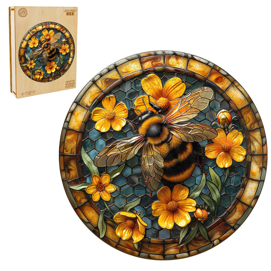 Leisurely Bee Wooden Jigsaw Puzzle