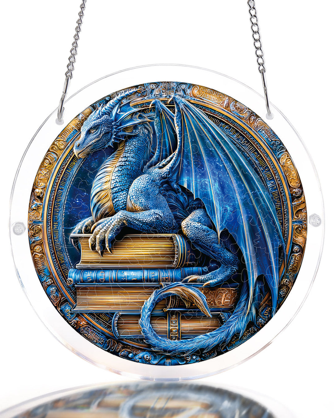 Acrylic Jigsaw Puzzle Suncatcher - Dragon Realm Library