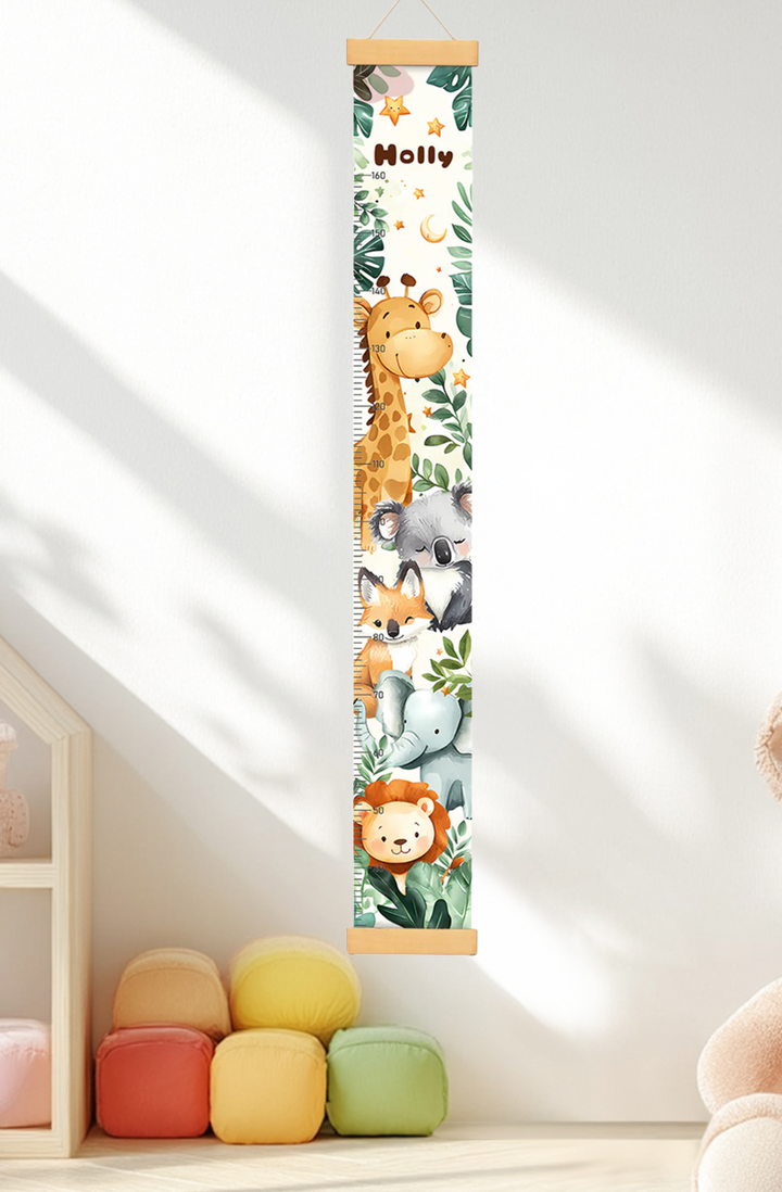 Personalized Forest Theme Hanging Canvas Height Ruler