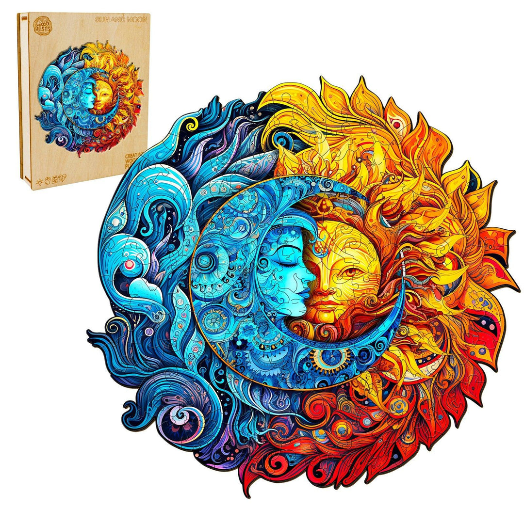 Sun And Moon Wooden Jigsaw Puzzle-Woodbests