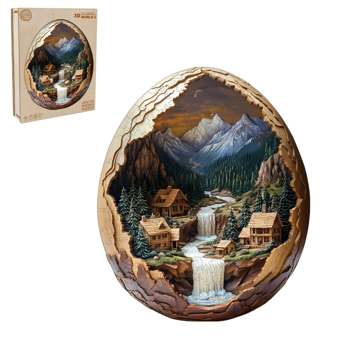 3D Eggshell World-2 Wooden Jigsaw Puzzle