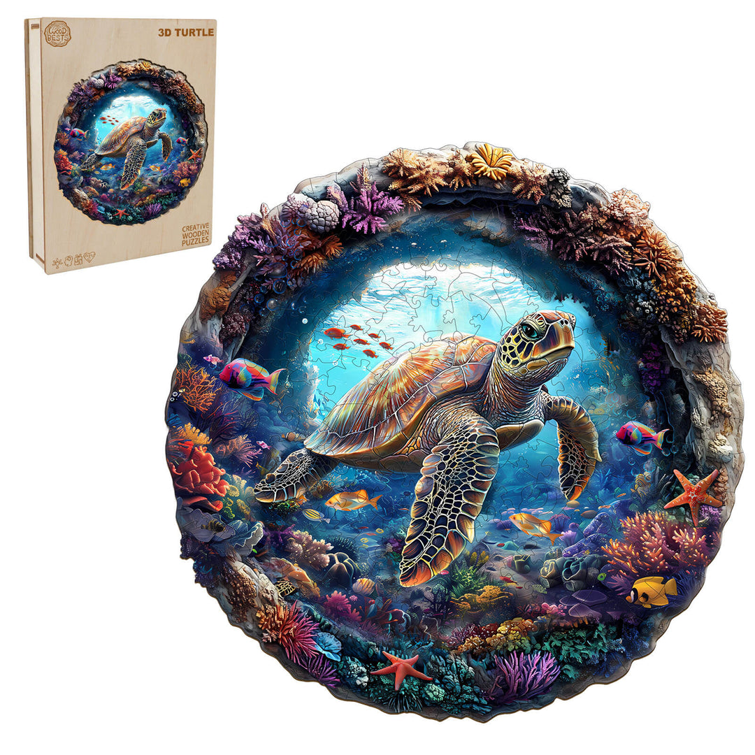 3D Turtle Wooden Jigsaw Puzzle