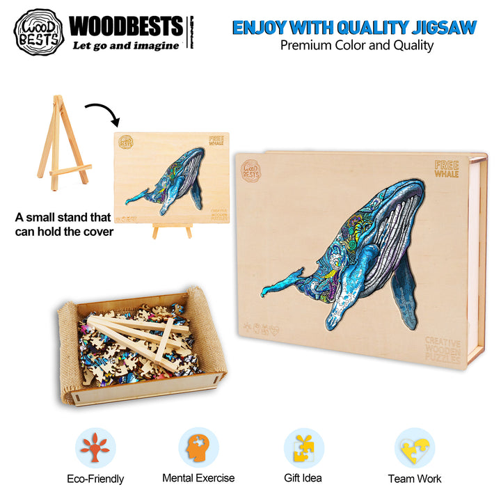 Free Whale Wooden Jigsaw Puzzle