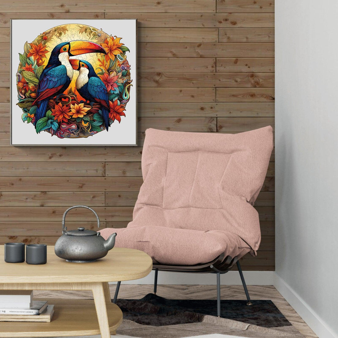 Colorful Toucans Wooden Jigsaw Puzzle-Woodbests