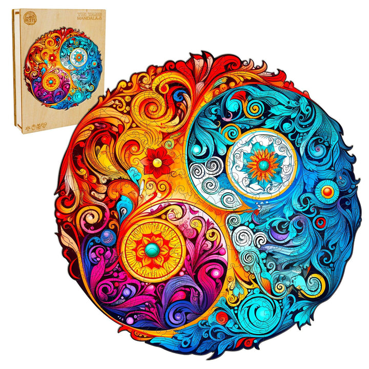 Yin Yang Mandala -5 Wooden Jigsaw Puzzle