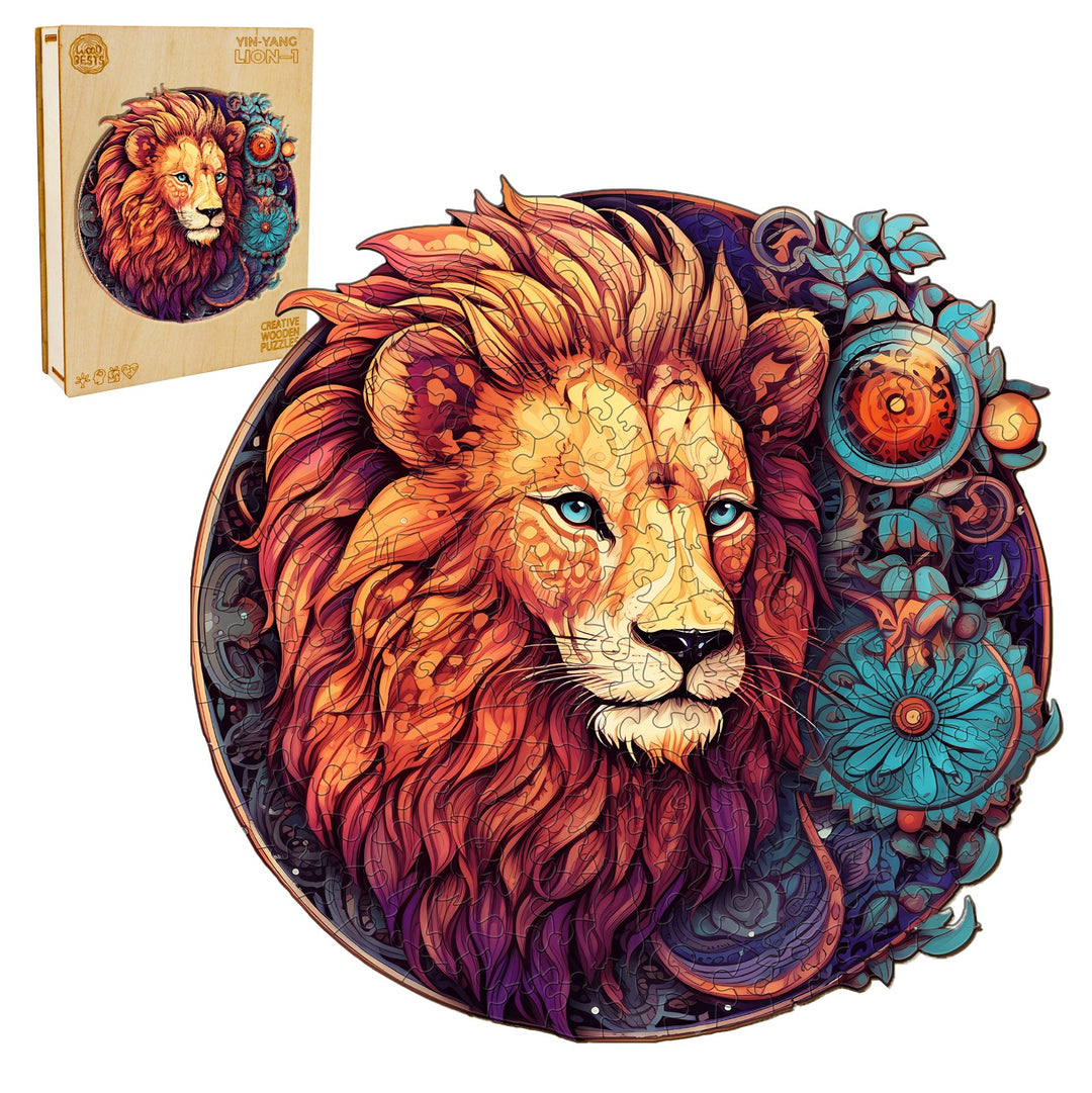 Yin-Yang Lion 1 Wooden Jigsaw Puzzle