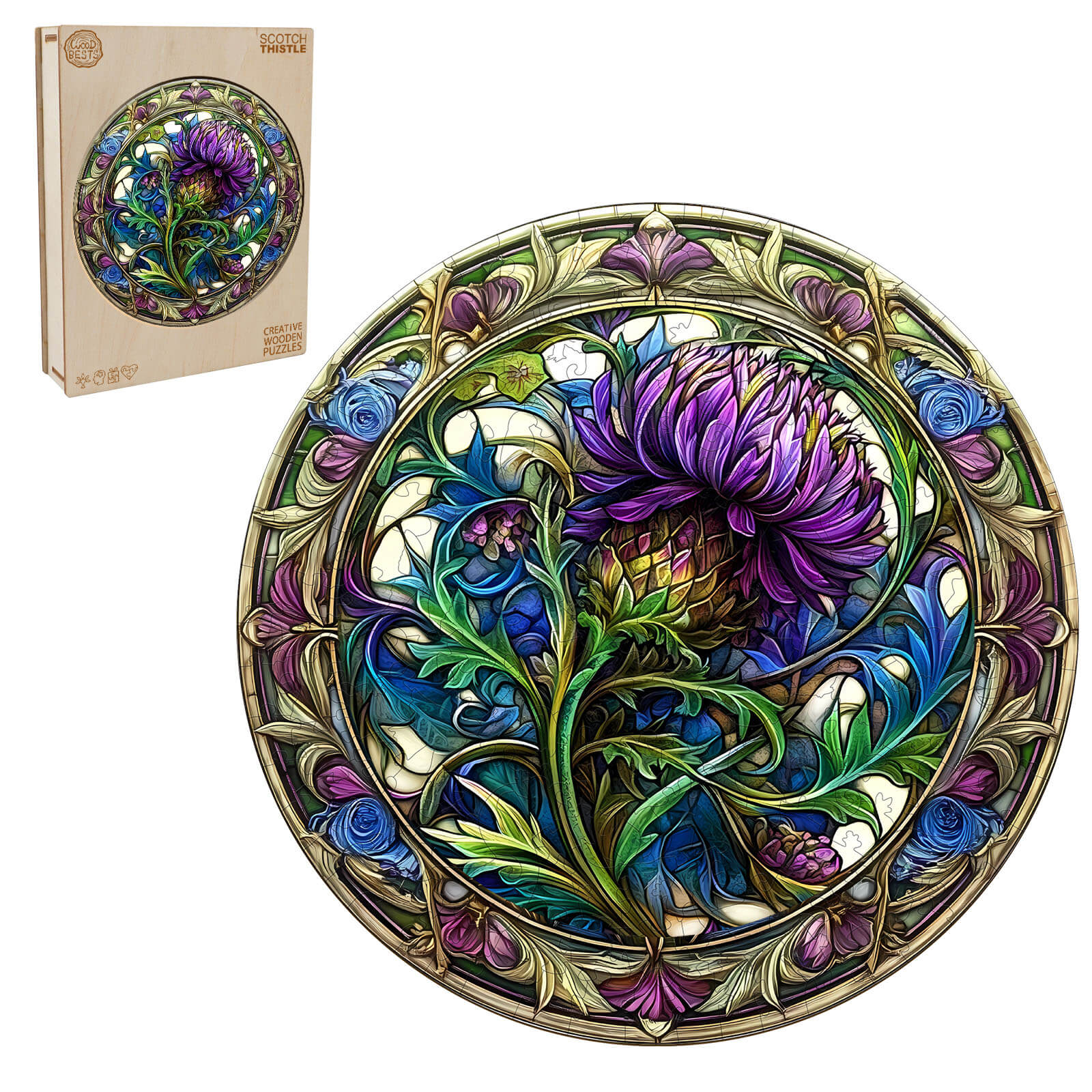 Scotch Thistle Wooden Jigsaw Puzzle