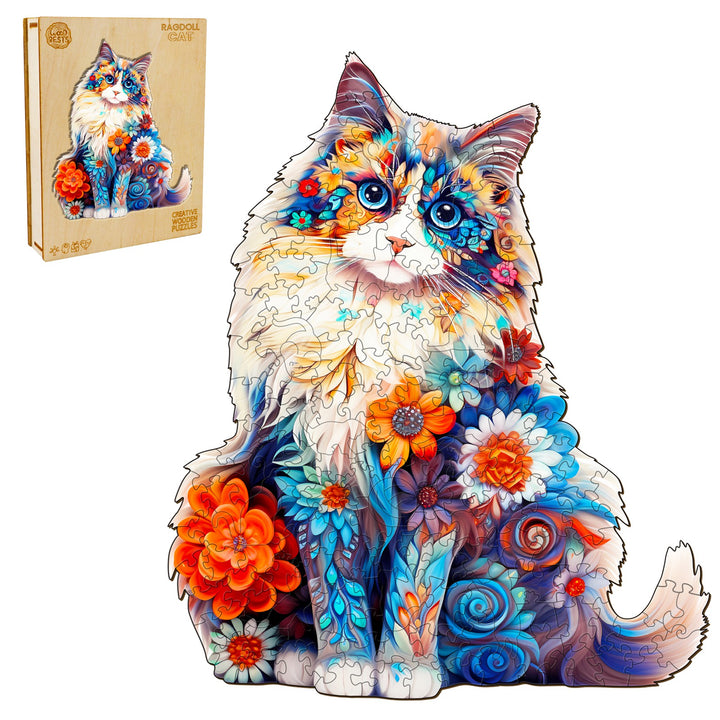 Ragdoll Cat Wooden Jigsaw Puzzle-Woodbests