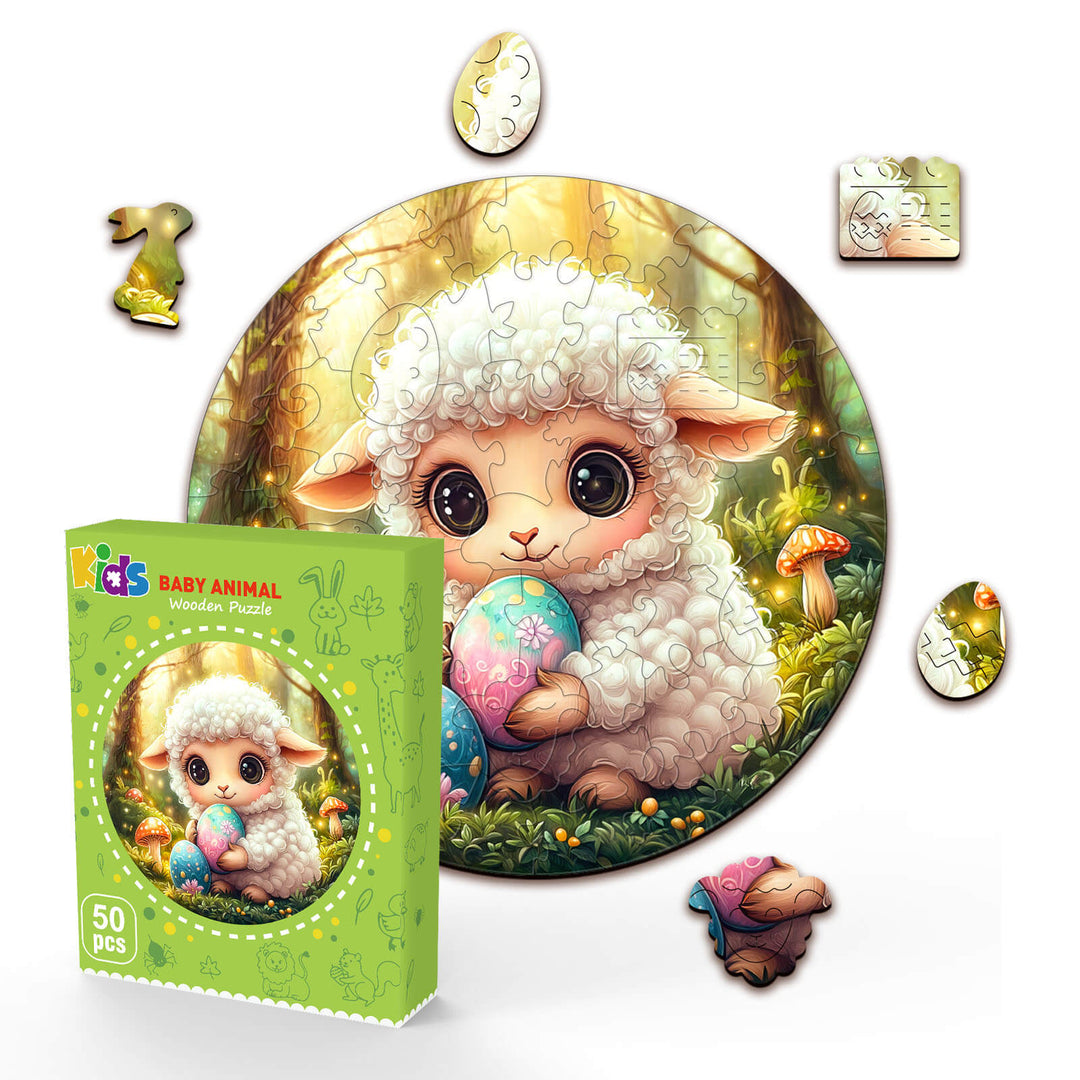 Cute Easter Sheep Children's Wooden Jigsaw Puzzle