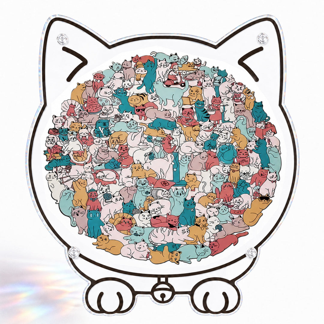 Acrylic Jigsaw Puzzle Suncatcher - Kitten Party