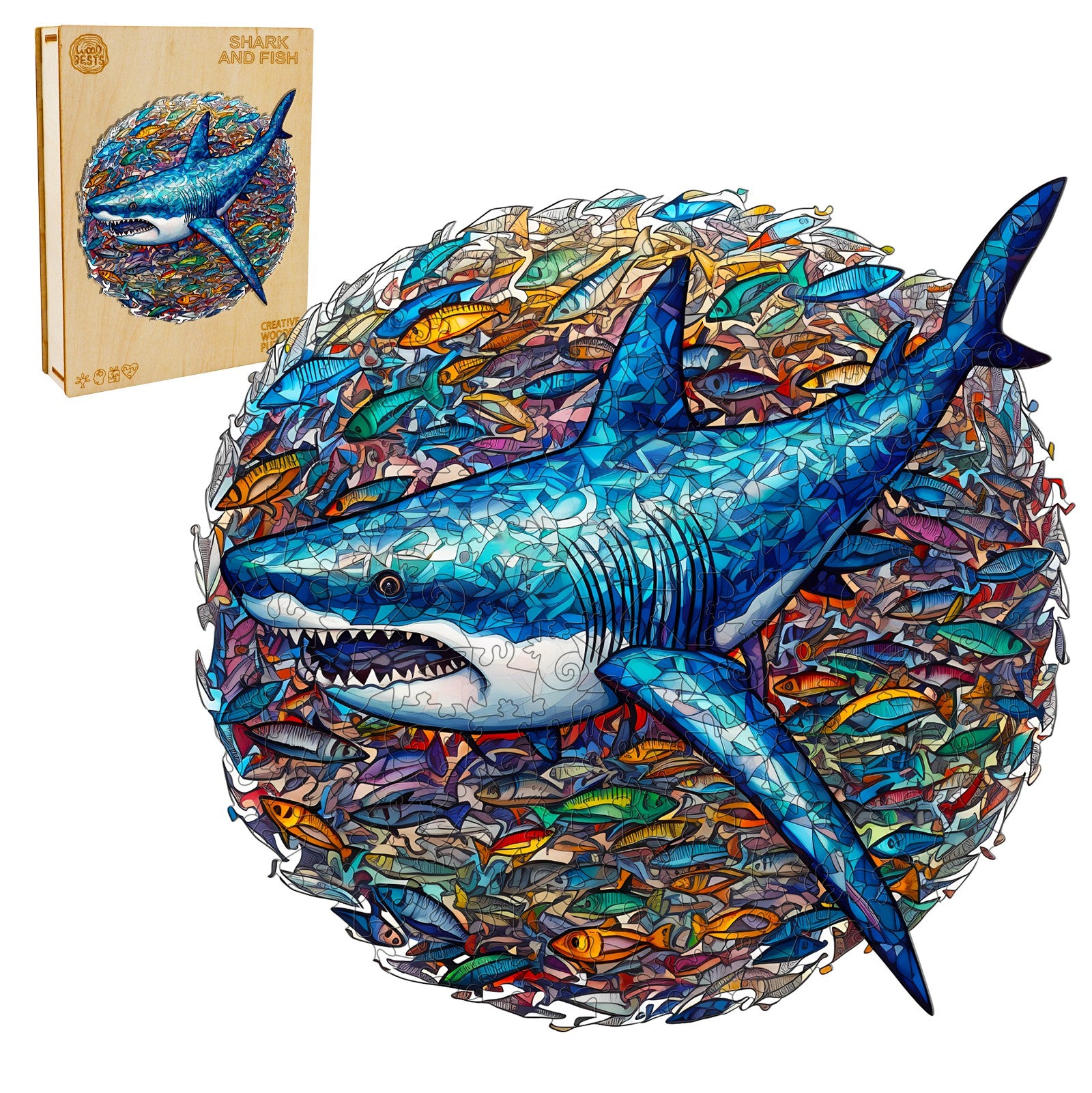 Shark And Fish Wooden Jigsaw Puzzle