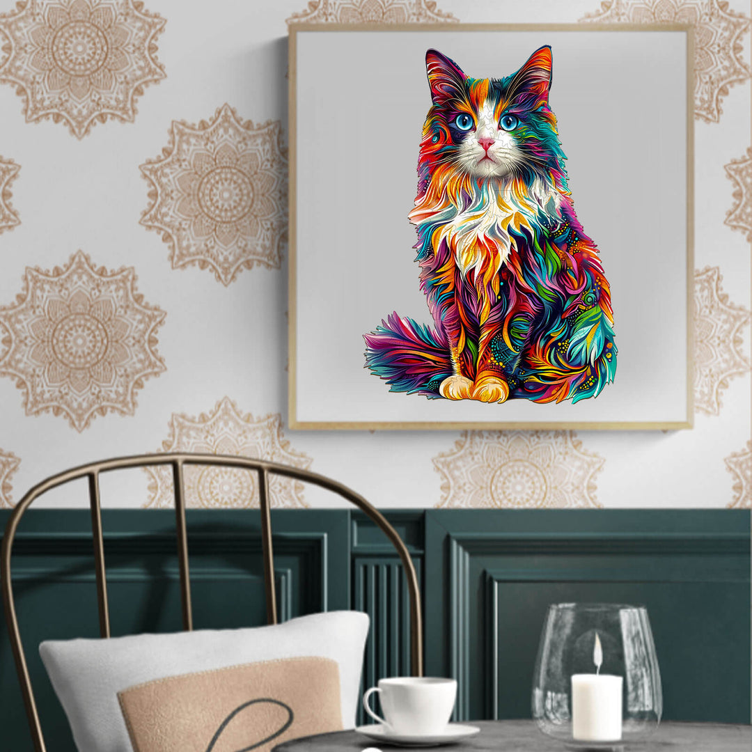 Colorful Ragdoll Cat-1 Wooden Jigsaw Puzzle