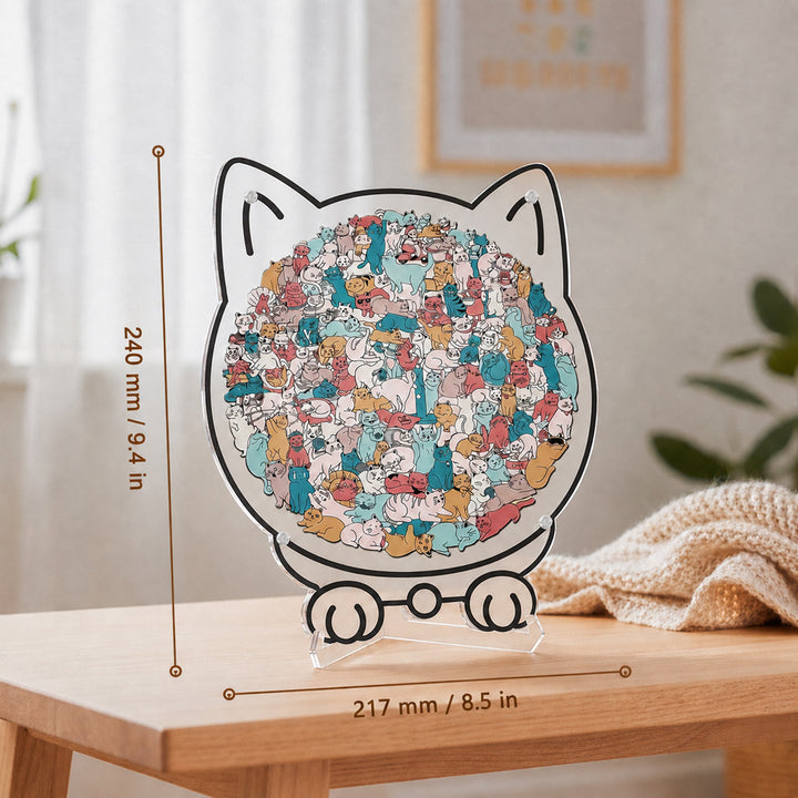 Acrylic Jigsaw Puzzle Suncatcher - Kitten Party