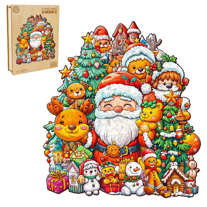 Puzzle en bois Père Noël dans la cheminée-1