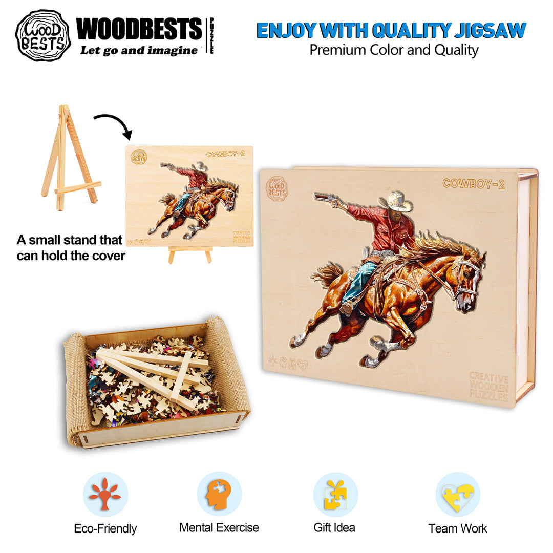 Cowboy-2 Wooden Jigsaw Puzzle-Woodbests