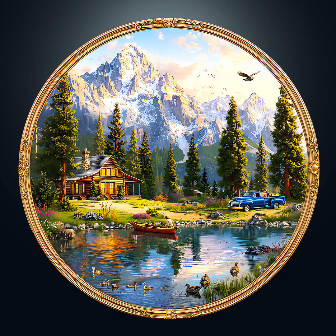 Mountain Cabin View 1000 Piece Puzzle