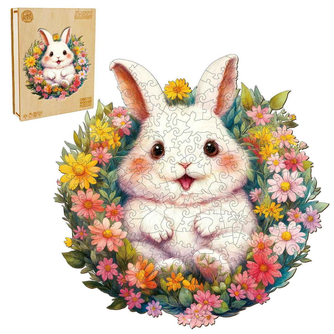  Fluffy Rabbit Wooden Jigsaw Puzzle