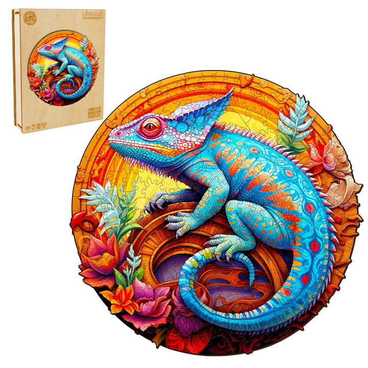 Unique Chameleon Wooden Jigsaw Puzzle-Woodbests