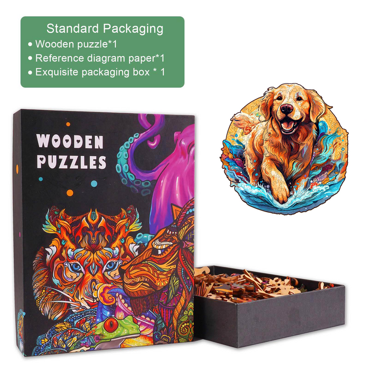 Strand Golden Retriever Holzpuzzle