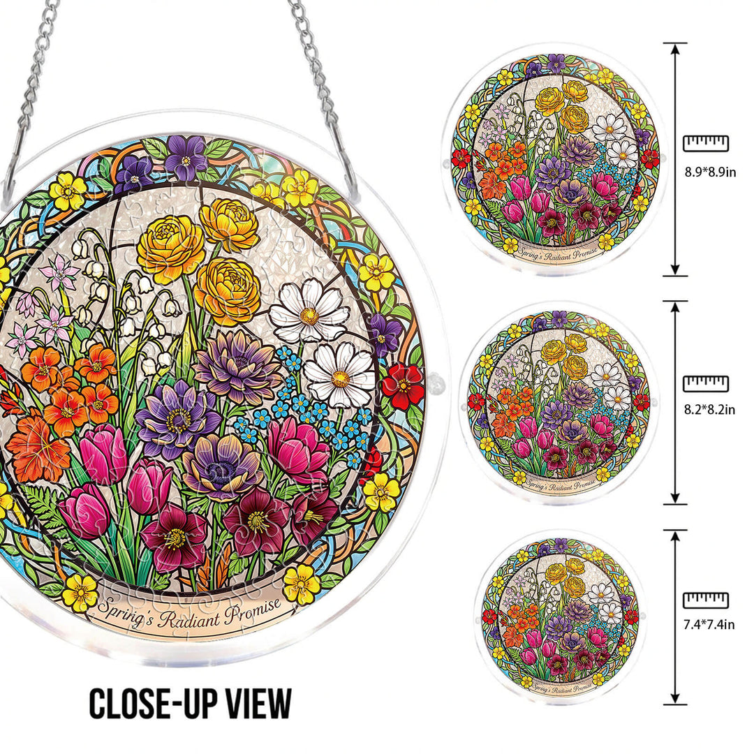 Acrylic Jigsaw Puzzle Suncatcher - Spring Blossoms