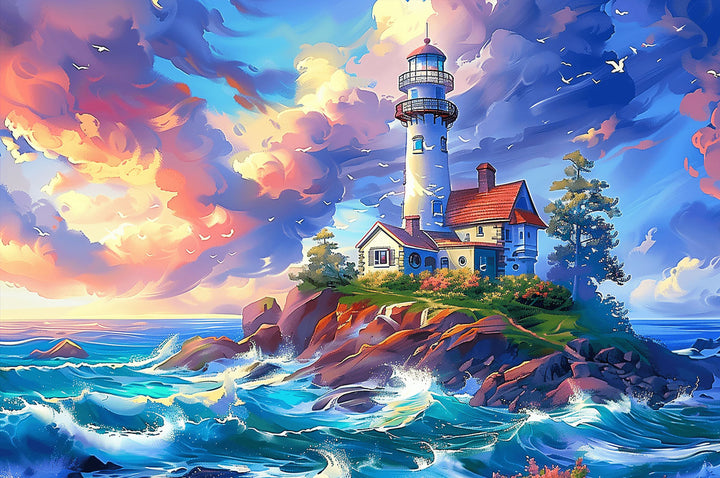 Lonely Island Lighthouse 500 / 1000 Piece Puzzle