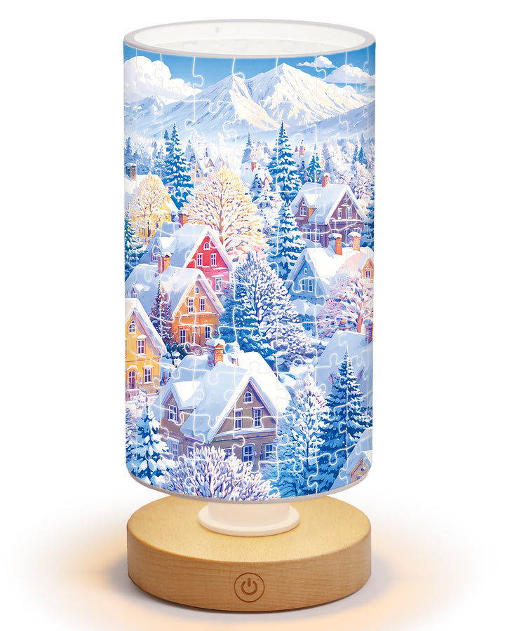DIY Dimmable Acrylic Puzzle Lamp - Blue Winter Wonderland