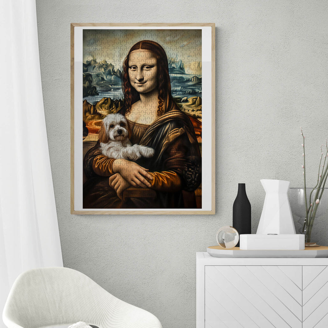 Mona Lisa und Welpe 500/1000 Teile Puzzle