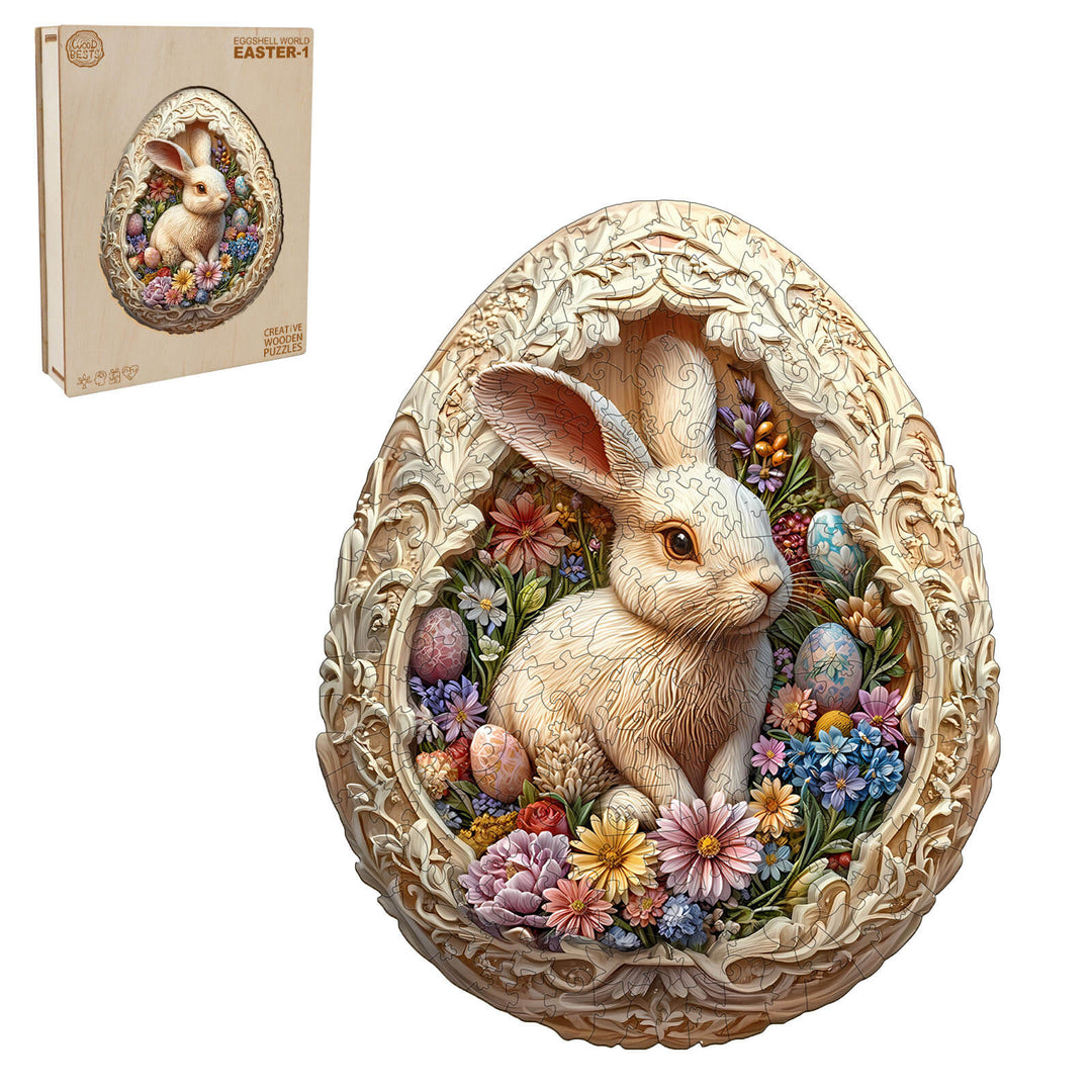 Eggshell world Easter-1 Wooden Jigsaw Puzzle