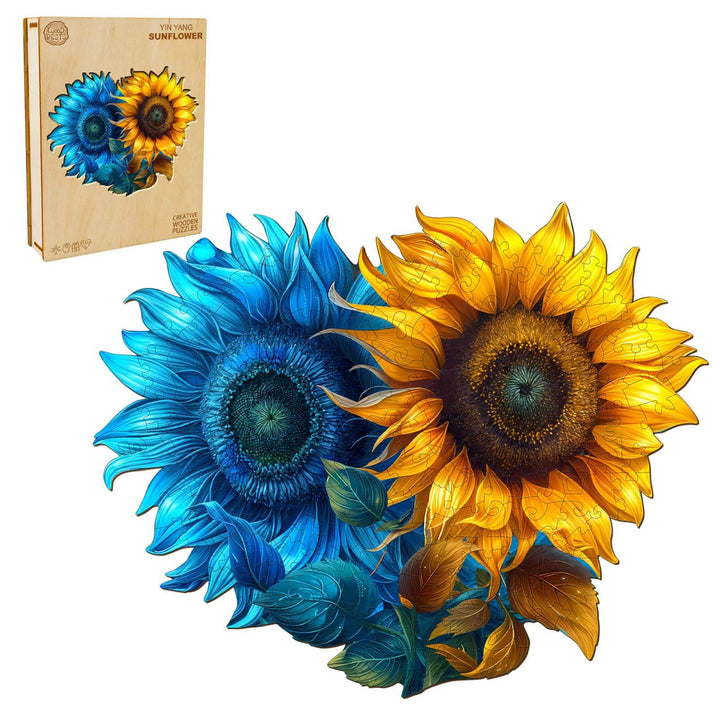 Yin Yang Sunflower Wooden Jigsaw Puzzle - Woodbests