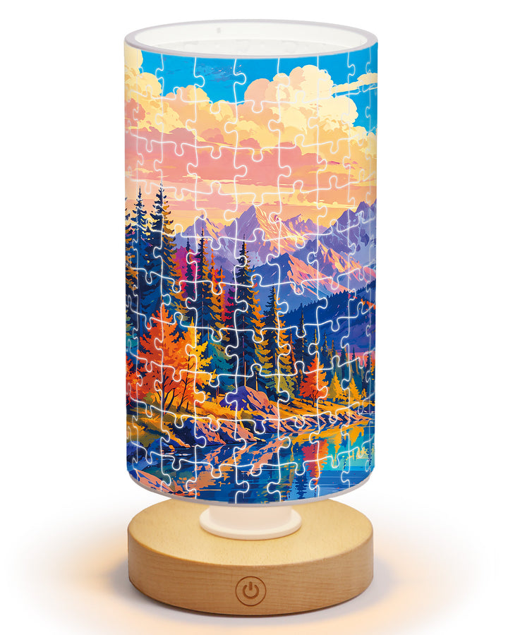 DIY Dimmable Acrylic Puzzle Lamp - Golden Mountain Valley