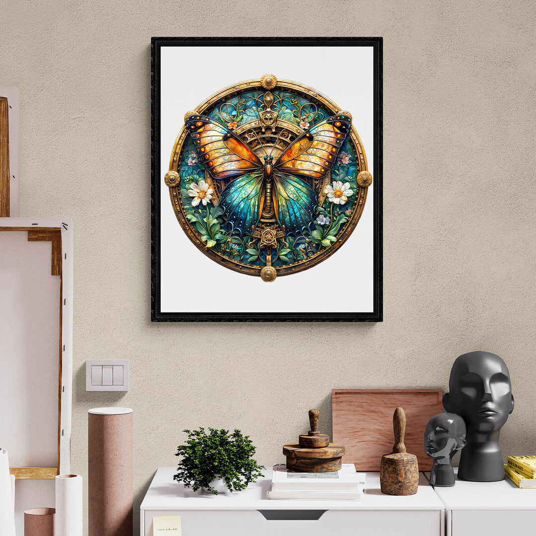 Vintage Butterfly Wooden Jigsaw Puzzle